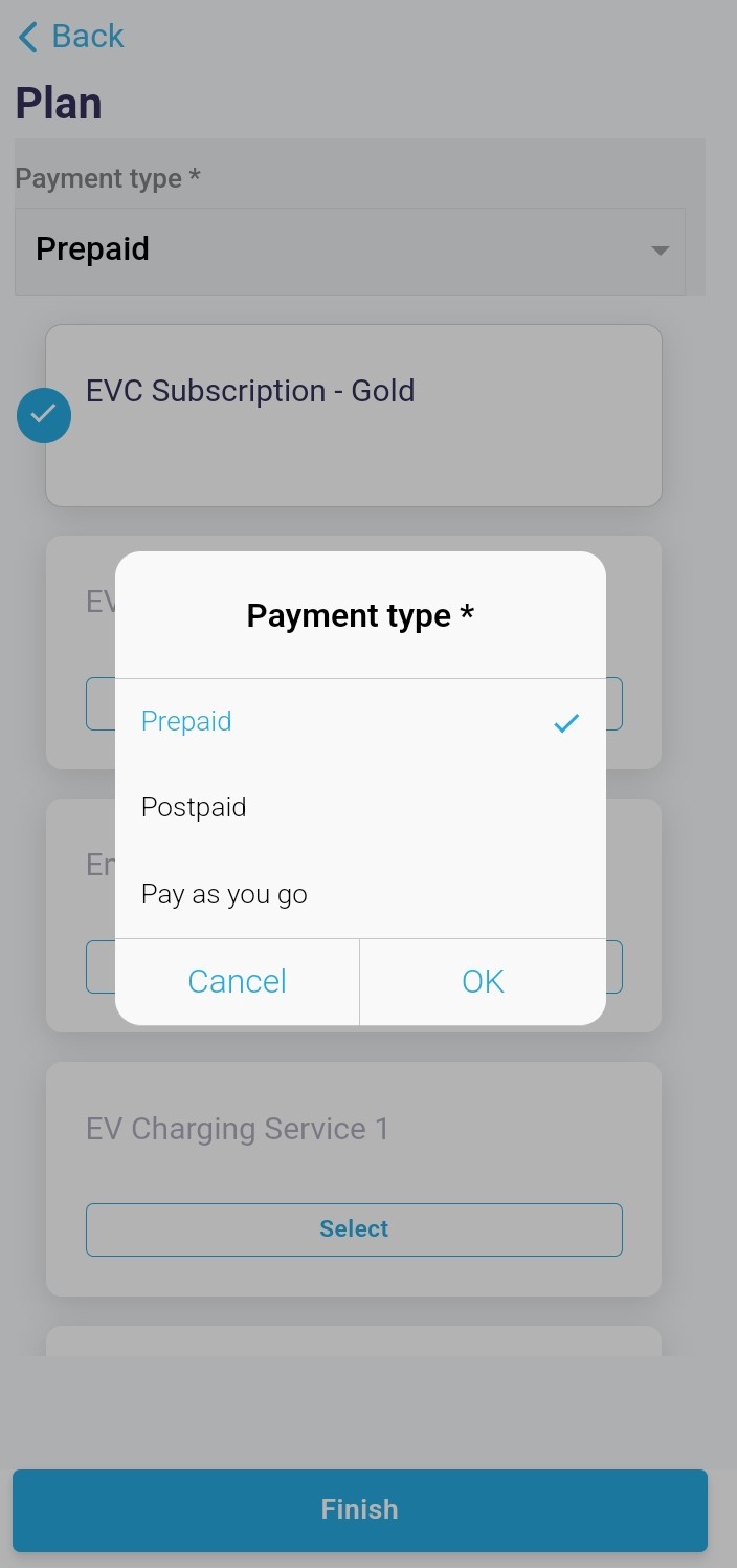 Choose a payment type