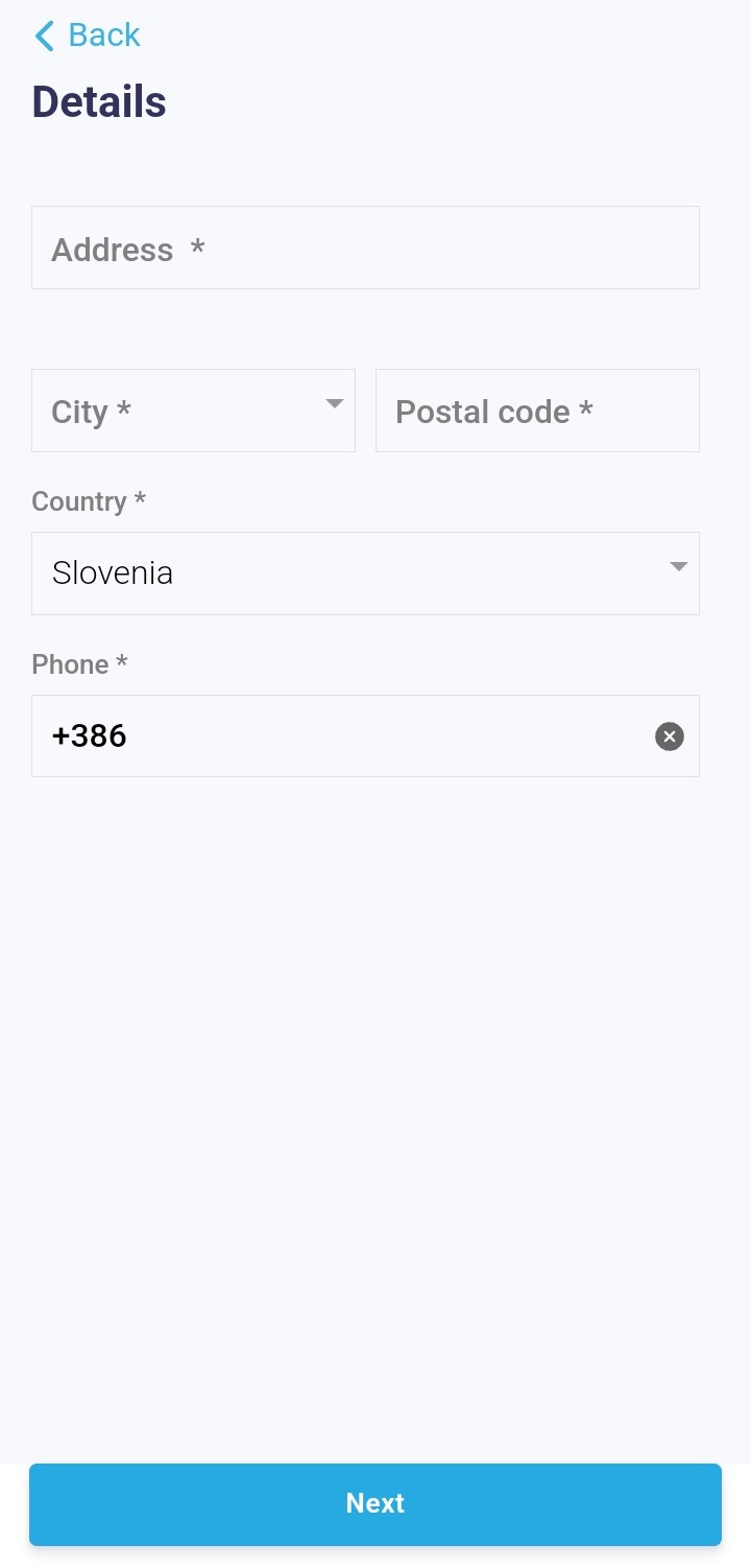 Create an account - Step 2