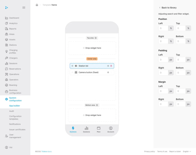 Widget settings configuration