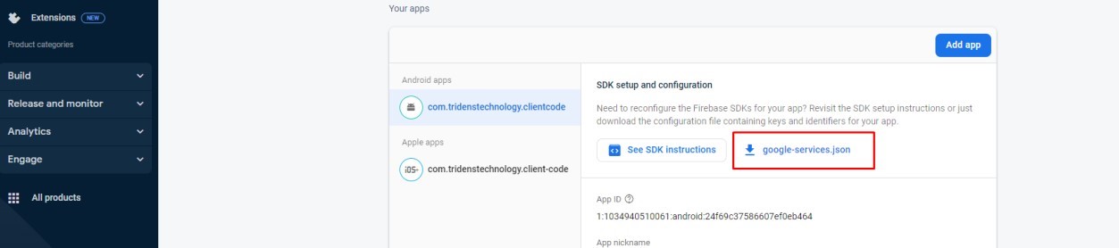 Configuration d&rsquo;application Android - terminée
