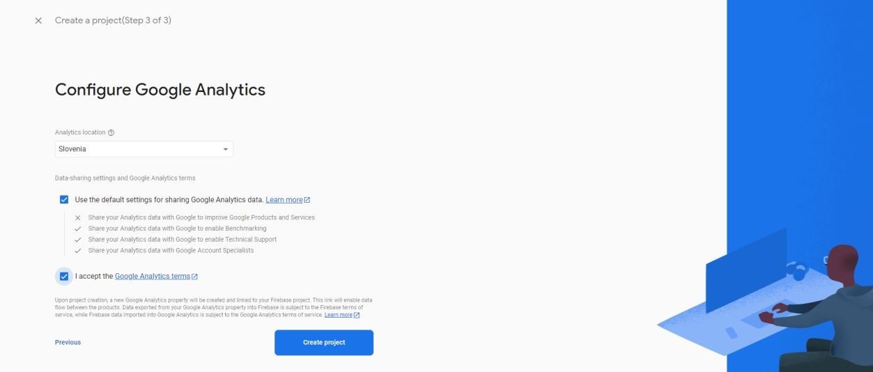 Créer un projet - étape 3