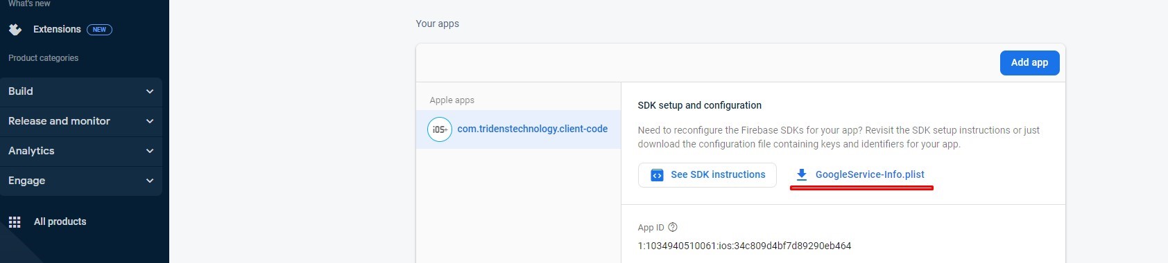 Configuration d&rsquo;application iOS - terminée