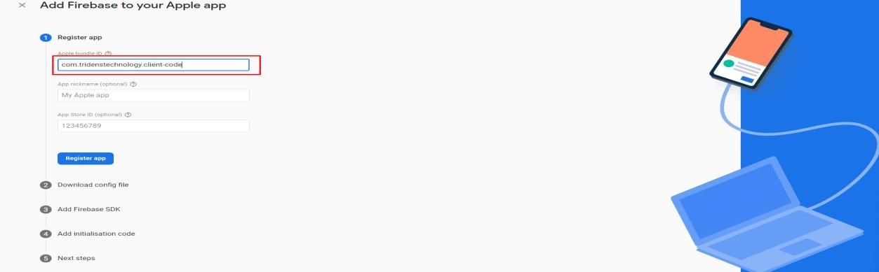 Configuration d&rsquo;application iOS - Étape 1