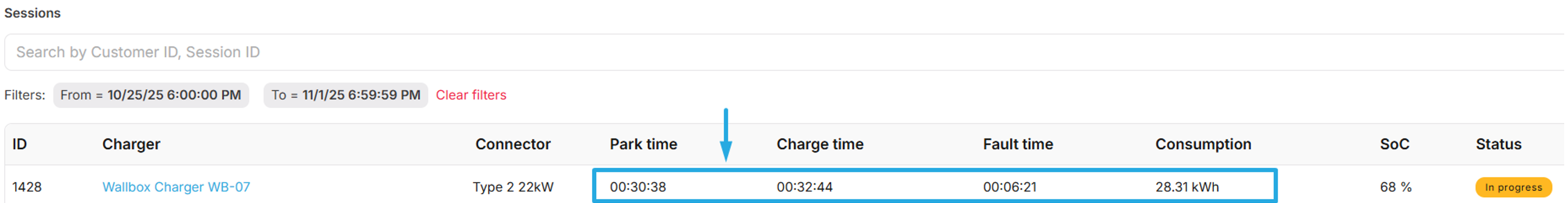 Tridens session has inconsistent times.