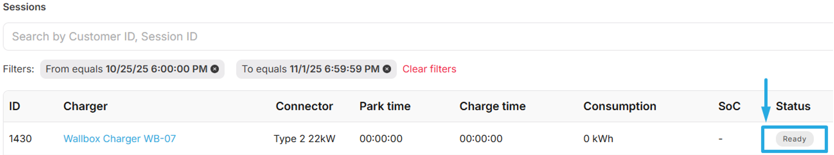 Pripravljena seja v statusu pripravljen.