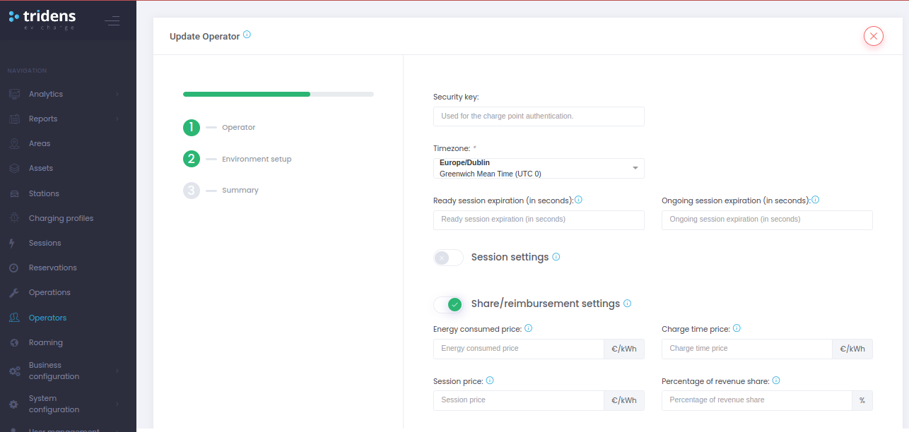 Nastavitve Delitve/Kompenzacije