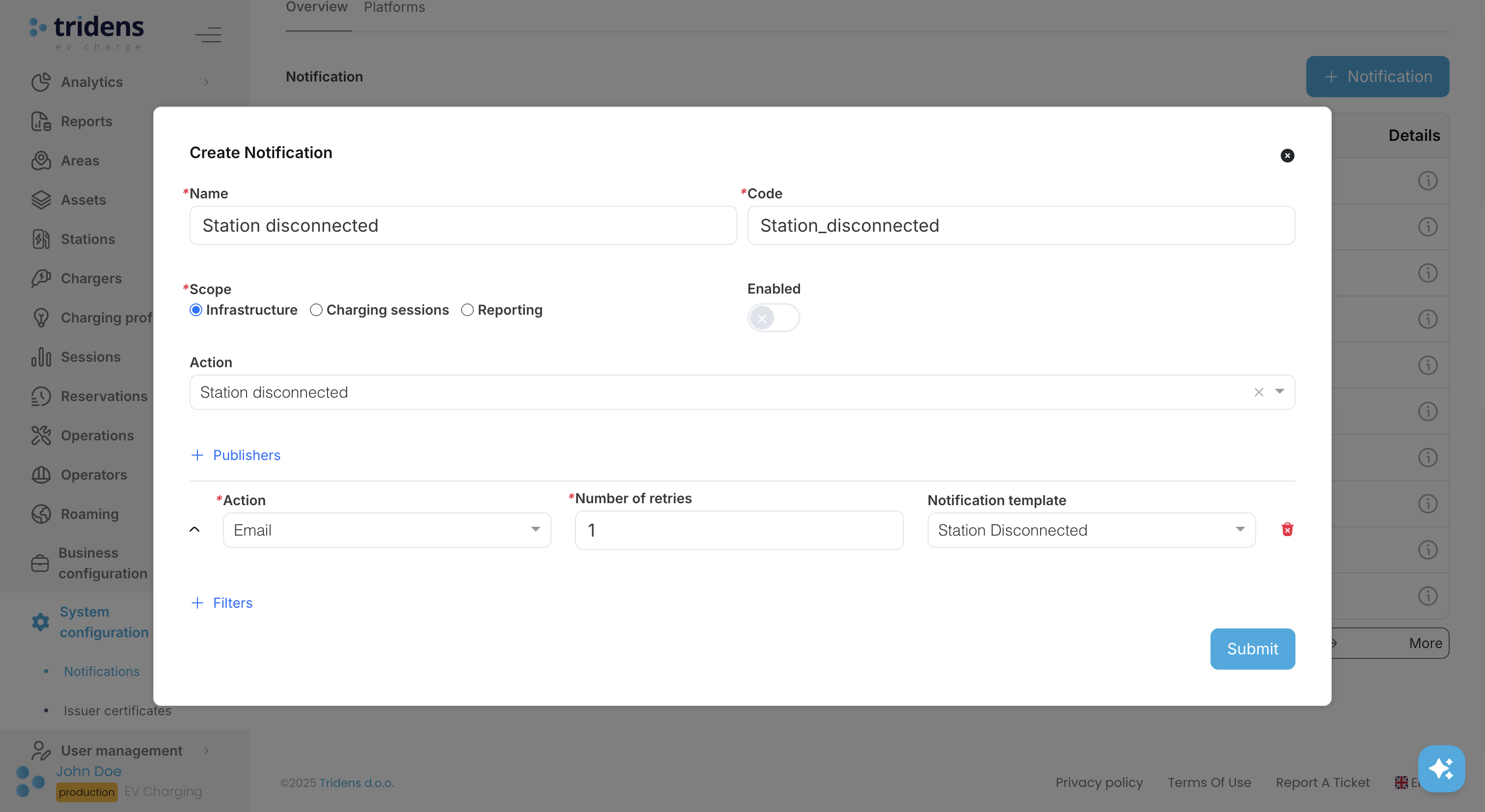 Notification configuration