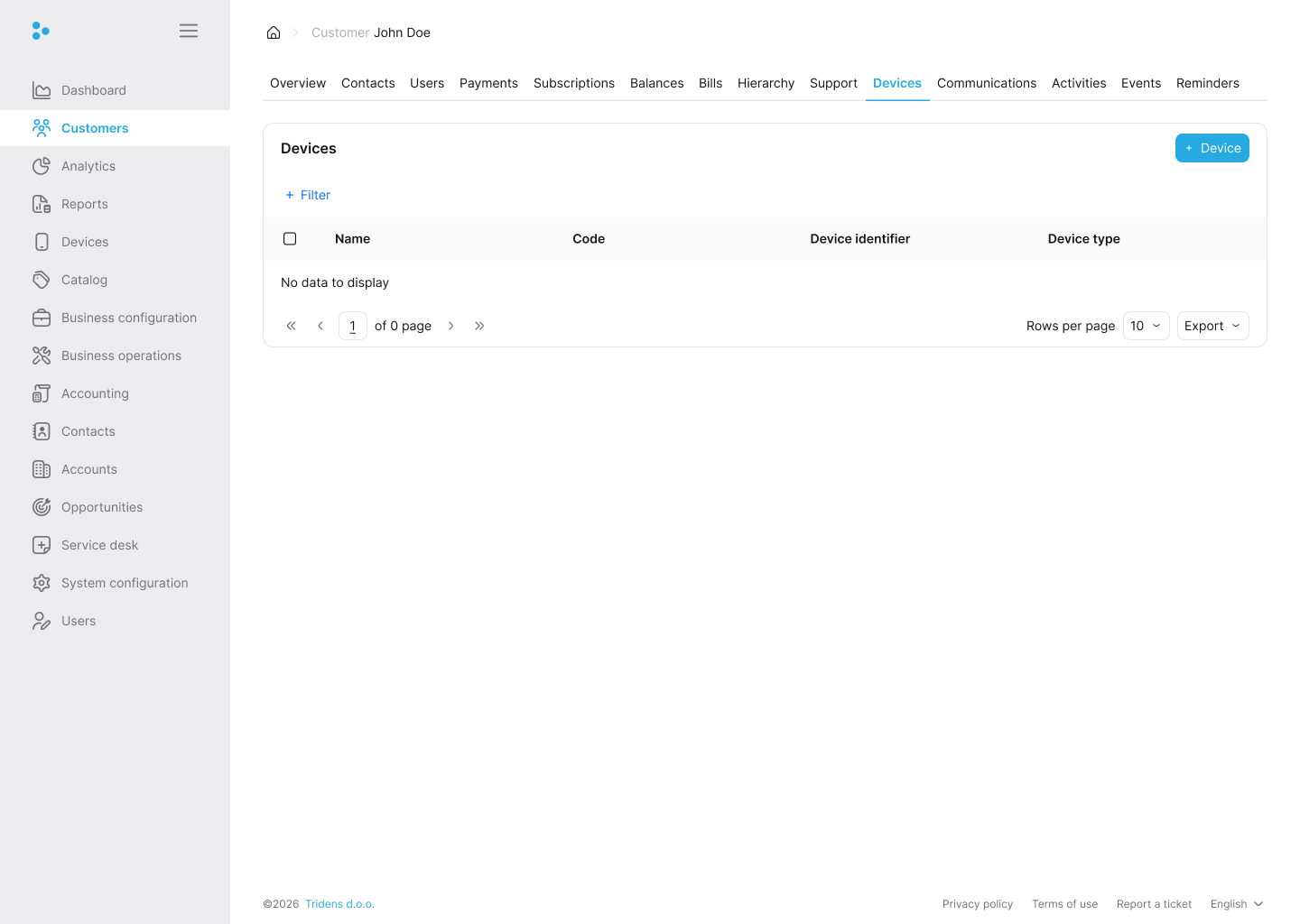 Fig. 18: Customer Devices Tab