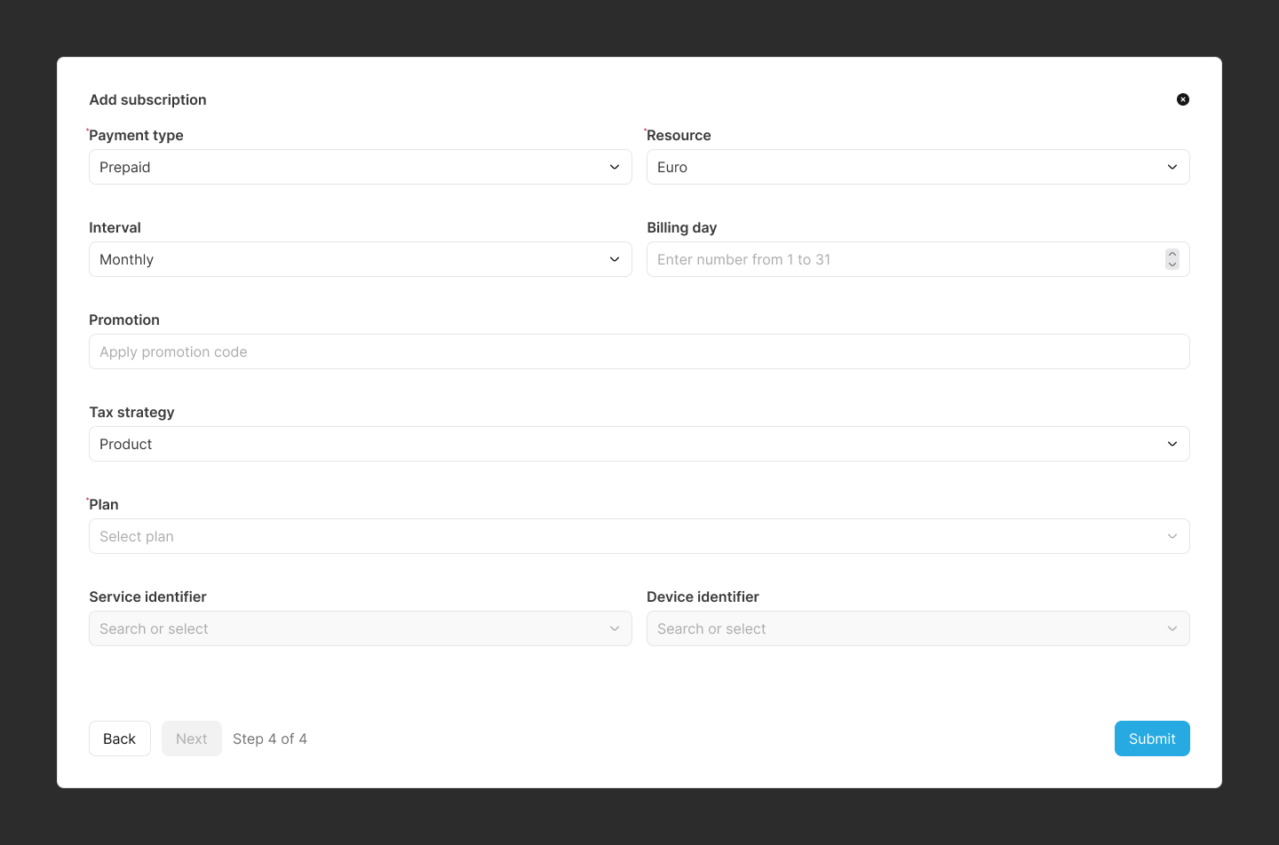 Fig. 5: Onboard Customer Subscription