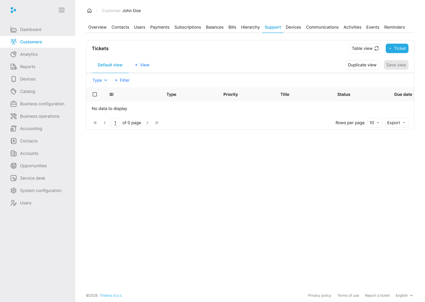 Fig. 17: Customer Support Tab