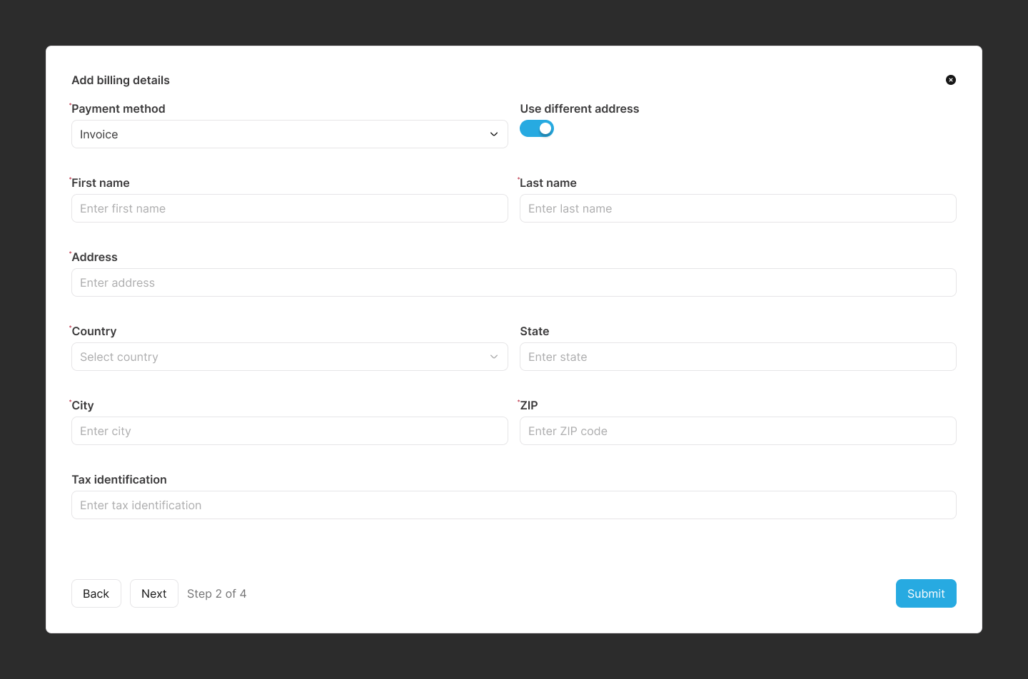 Fig. 3: Onboard Customer Billing Details