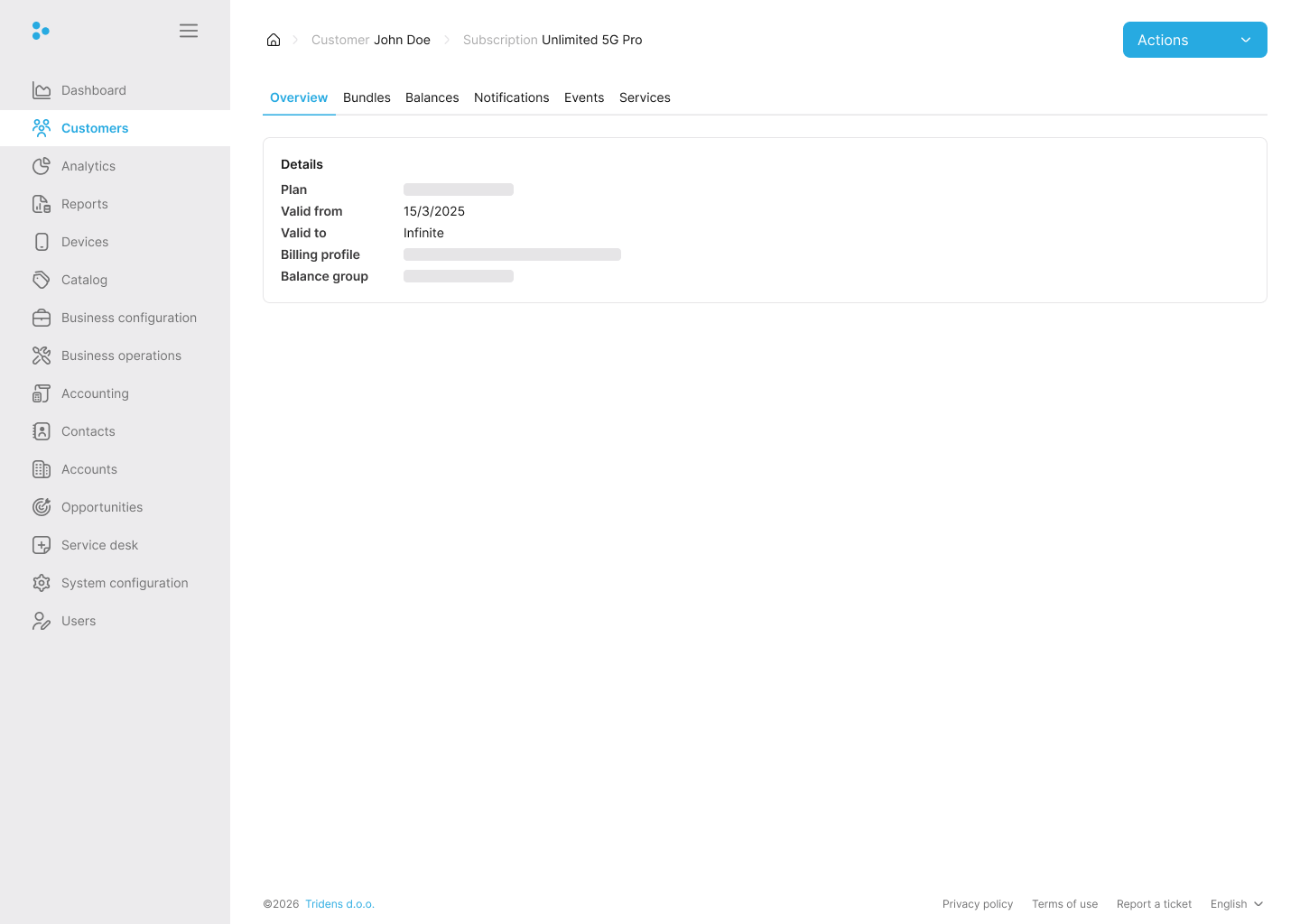Fig. 10b: Subscription Overview