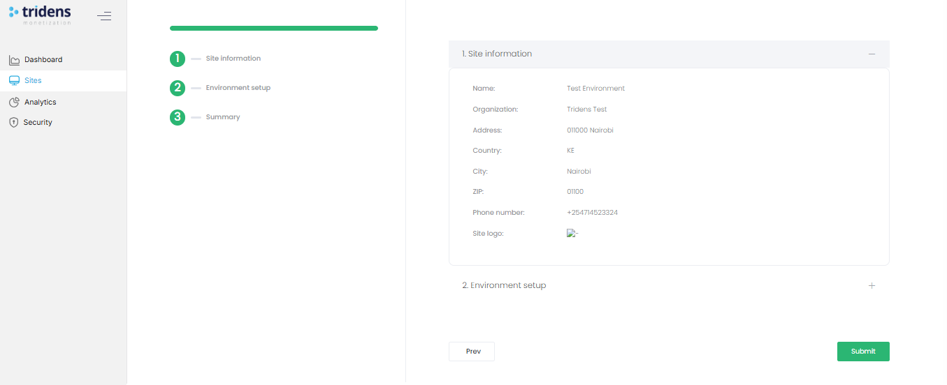Summary Page